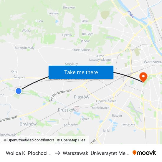 Wolica K. Płochocina to Warszawski Uniwersytet Medyczny map