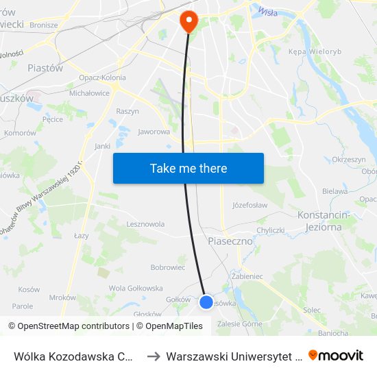 Wólka Kozodawska Cmentarz to Warszawski Uniwersytet Medyczny map