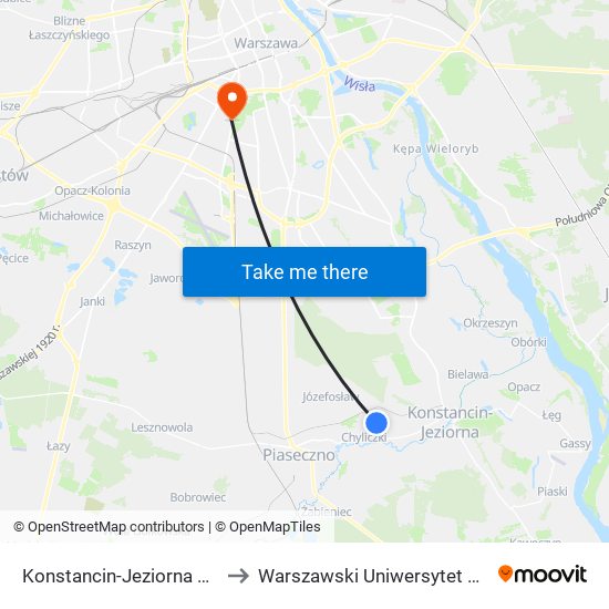 Konstancin-Jeziorna Dolna 02 to Warszawski Uniwersytet Medyczny map