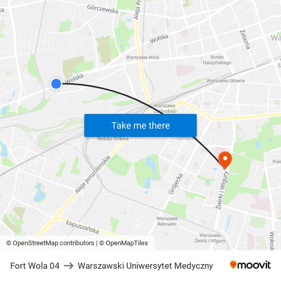 Fort Wola 04 to Warszawski Uniwersytet Medyczny map