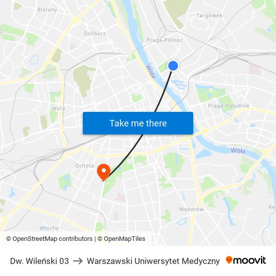 Dw. Wileński 03 to Warszawski Uniwersytet Medyczny map
