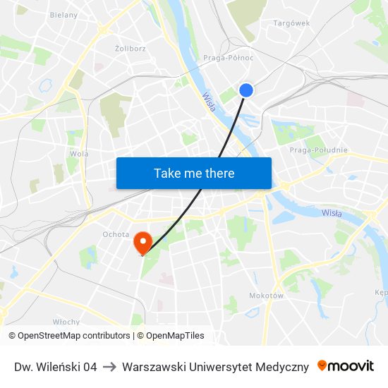 Dw. Wileński 04 to Warszawski Uniwersytet Medyczny map