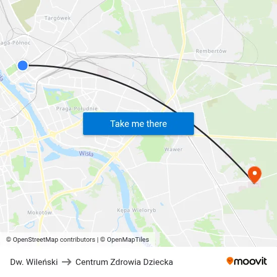 Dw. Wileński to Centrum Zdrowia Dziecka map
