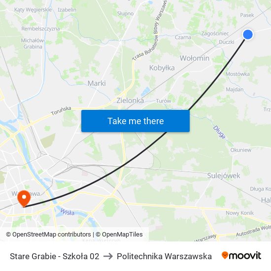 Stare Grabie-Szkoła to Politechnika Warszawska map