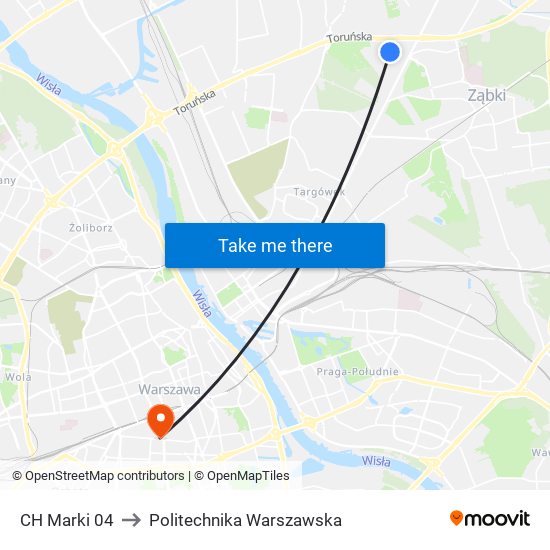 CH Marki 04 to Politechnika Warszawska map