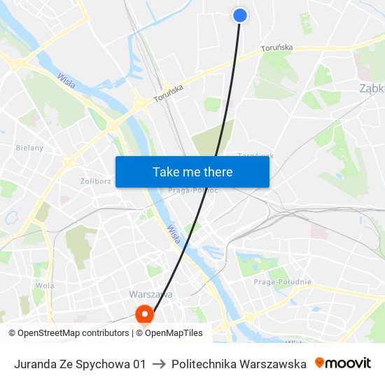 Juranda Ze Spychowa 01 to Politechnika Warszawska map