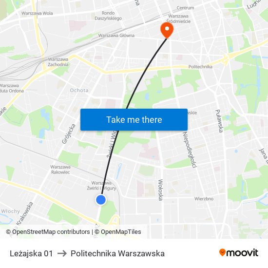 Leżajska 01 to Politechnika Warszawska map