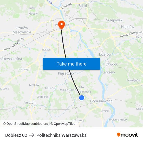 Dobiesz to Politechnika Warszawska map