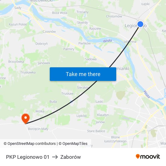 PKP Legionowo 01 to Zaborów map