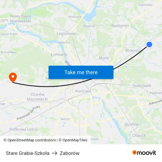 Stare Grabie - Szkoła to Zaborów map
