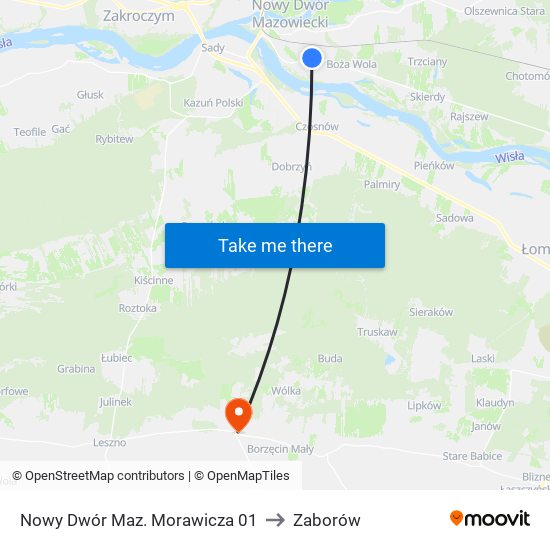 Nowy Dwór Maz. Morawicza 01 to Zaborów map