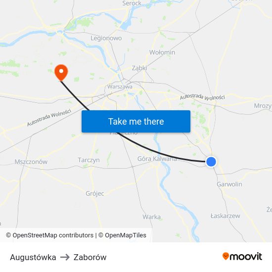 Augustówka to Zaborów map