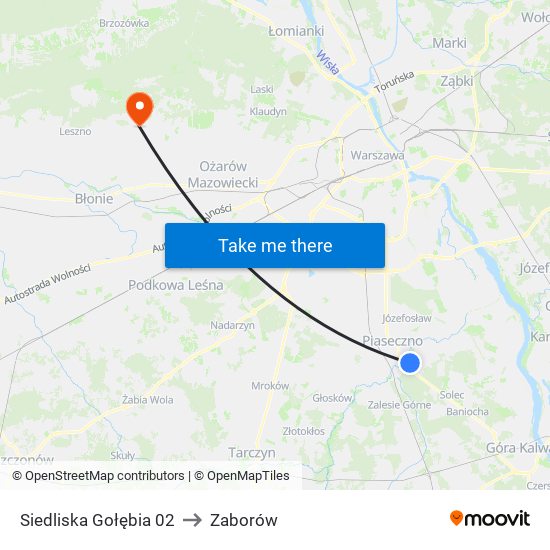 Siedliska Gołębia 02 to Zaborów map