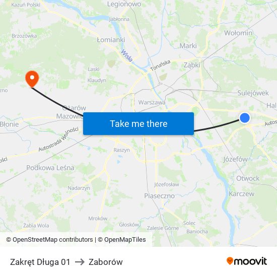 Zakręt Długa 01 to Zaborów map