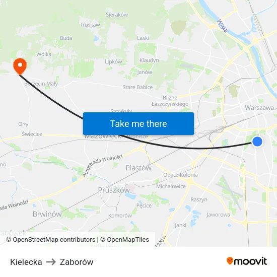 Kielecka to Zaborów map