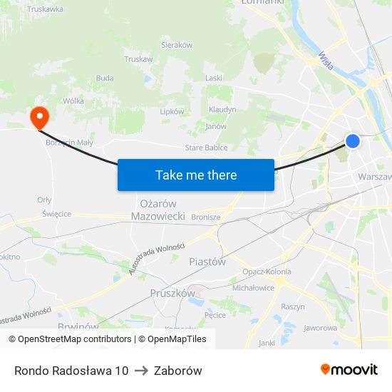 Rondo Radosława 10 to Zaborów map