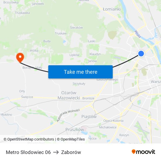 Metro Słodowiec 06 to Zaborów map