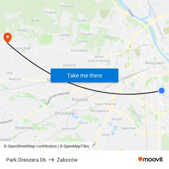 Park Dreszera 06 to Zaborów map