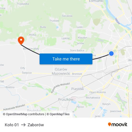 Koło 01 to Zaborów map