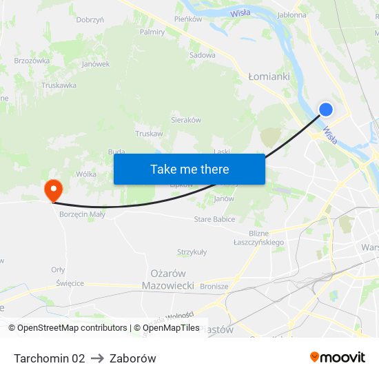 Tarchomin 02 to Zaborów map