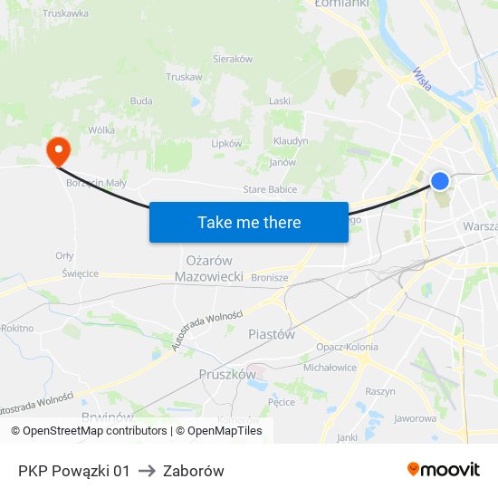 PKP Powązki 01 to Zaborów map