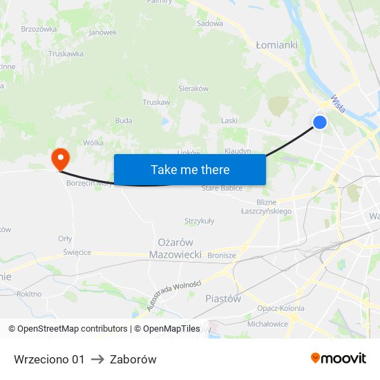 Wrzeciono 01 to Zaborów map