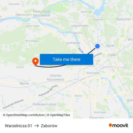 Warzelnicza 01 to Zaborów map