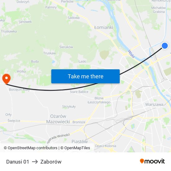 Danusi 01 to Zaborów map