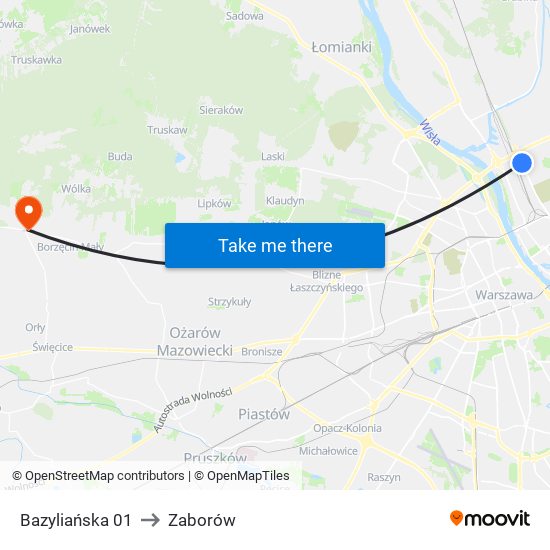 Bazyliańska 01 to Zaborów map