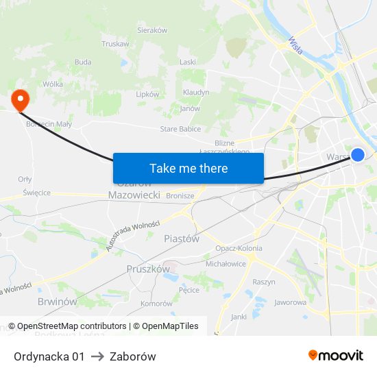 Ordynacka 01 to Zaborów map