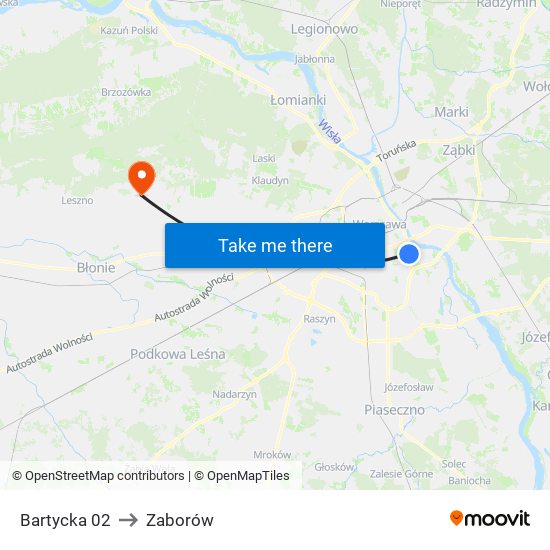 Bartycka 02 to Zaborów map