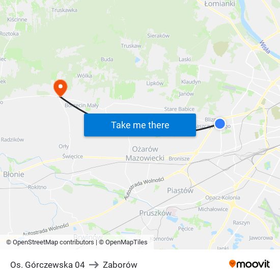 Os. Górczewska 04 to Zaborów map