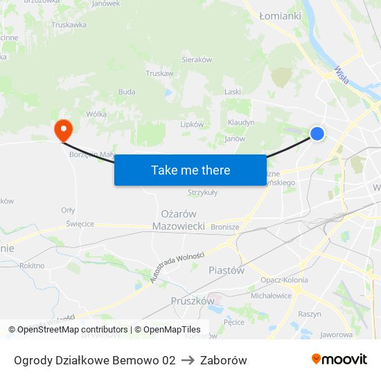 Ogrody Działkowe Bemowo 02 to Zaborów map