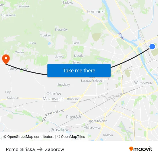 Rembielińska to Zaborów map