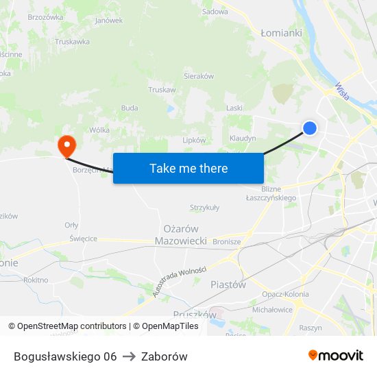 Bogusławskiego 06 to Zaborów map