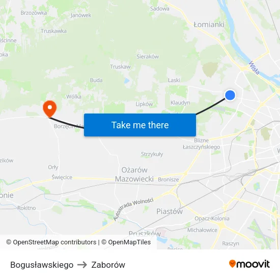 Bogusławskiego to Zaborów map