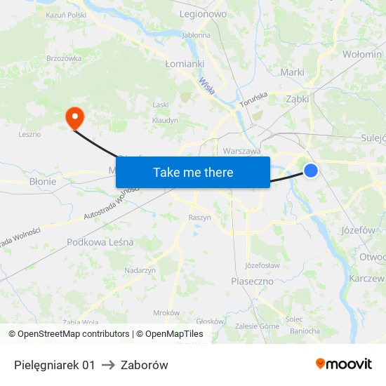 Pielęgniarek to Zaborów map