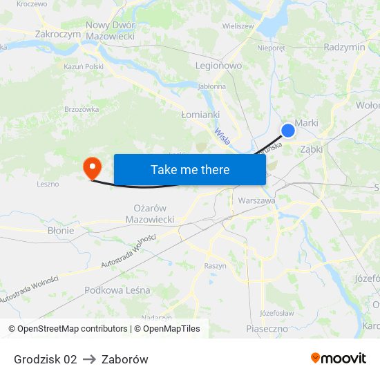 Grodzisk 02 to Zaborów map