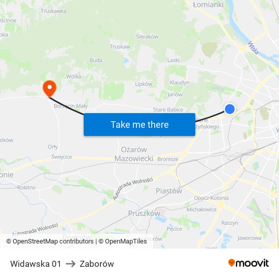 Widawska 01 to Zaborów map