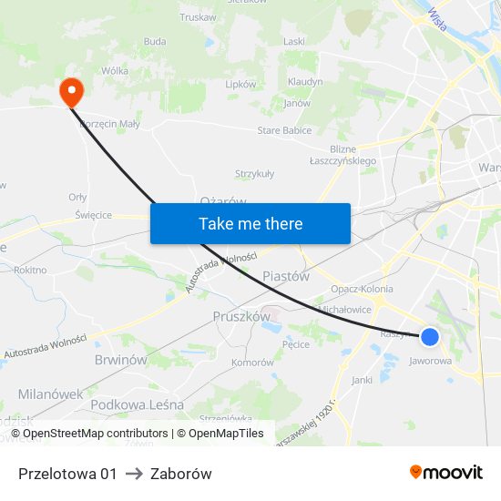 Przelotowa 01 to Zaborów map