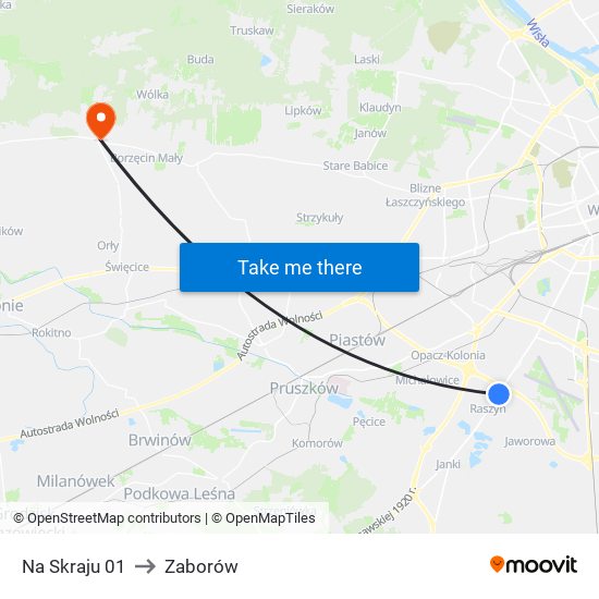 Na Skraju 01 to Zaborów map