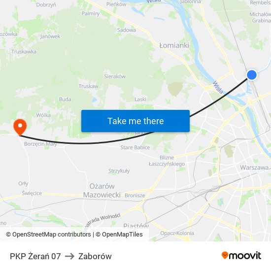 PKP Żerań 07 to Zaborów map