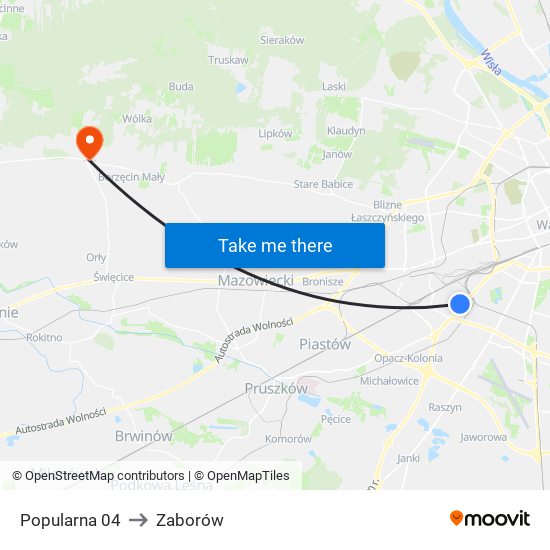 Popularna to Zaborów map