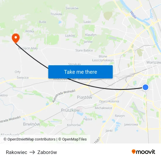 Rakowiec to Zaborów map