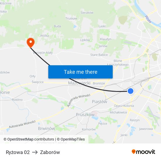 Ryżowa 02 to Zaborów map