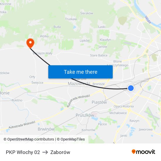 PKP Włochy 02 to Zaborów map