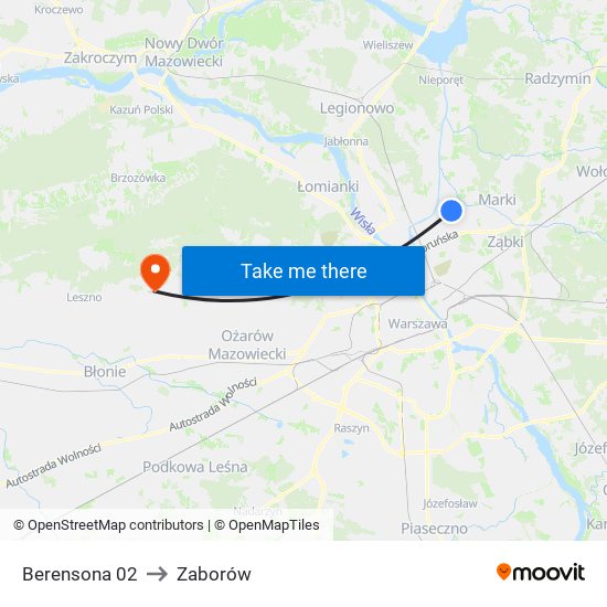 Berensona 02 to Zaborów map