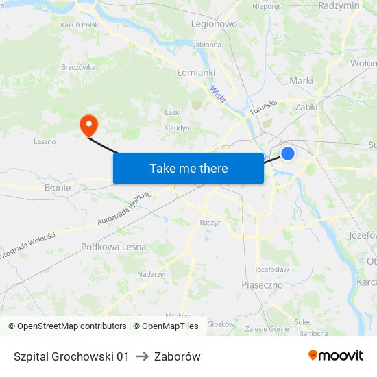 Szpital Grochowski 01 to Zaborów map