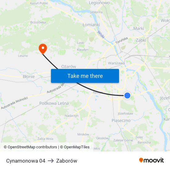 Cynamonowa 04 to Zaborów map