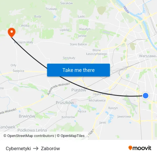 Cybernetyki to Zaborów map